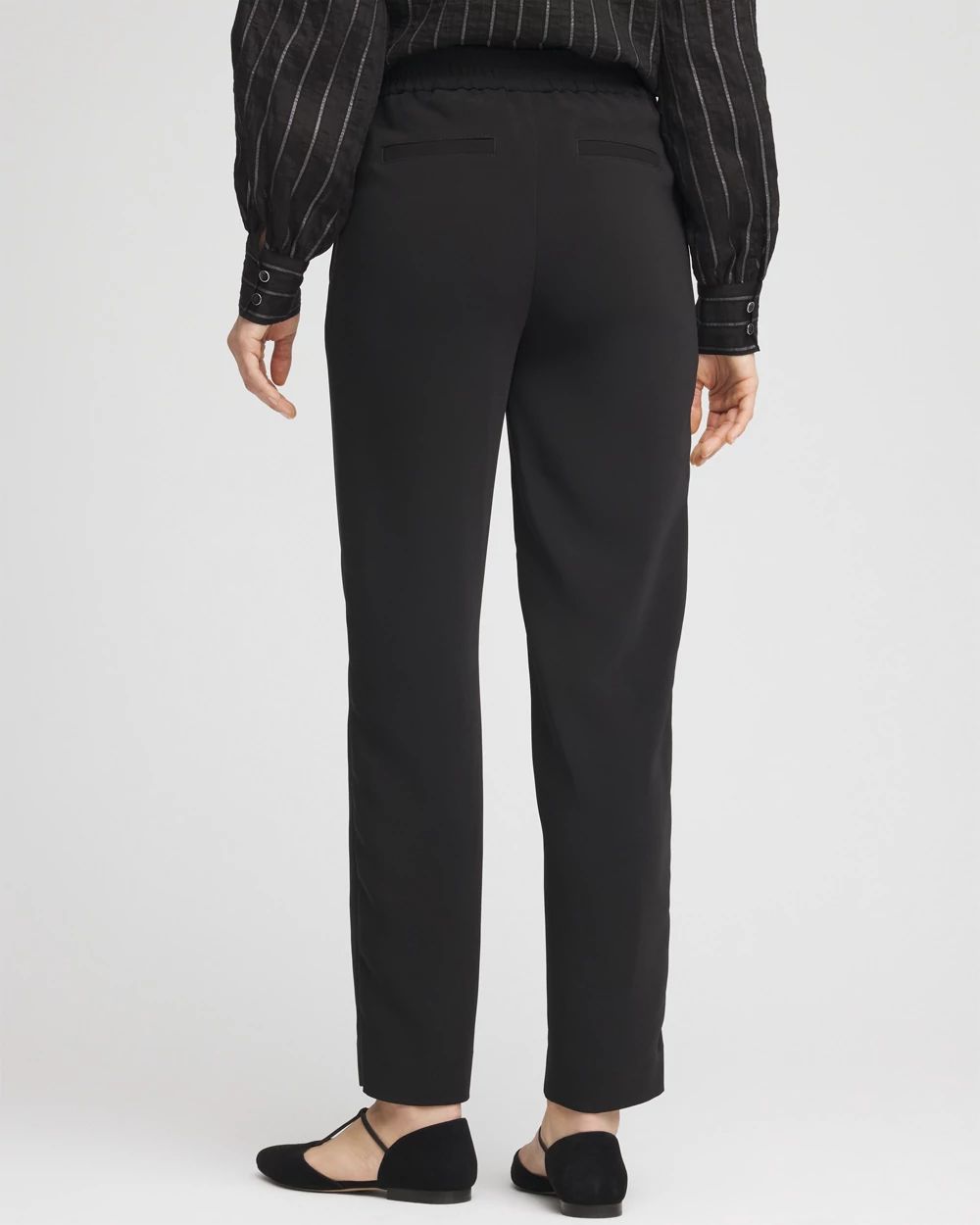 Crepe Side-Zip Tapered Ankle Pants | Chico's